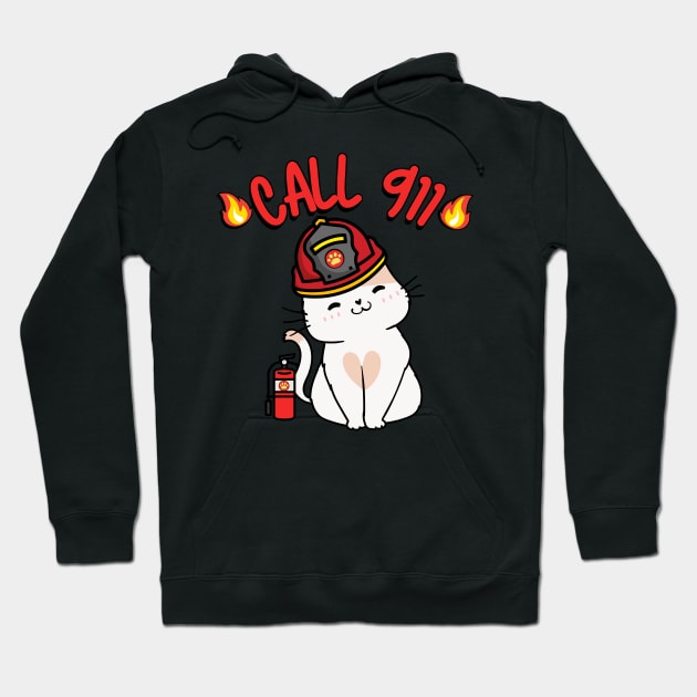 Firefighter Persian Cat Hoodie by Pet Station